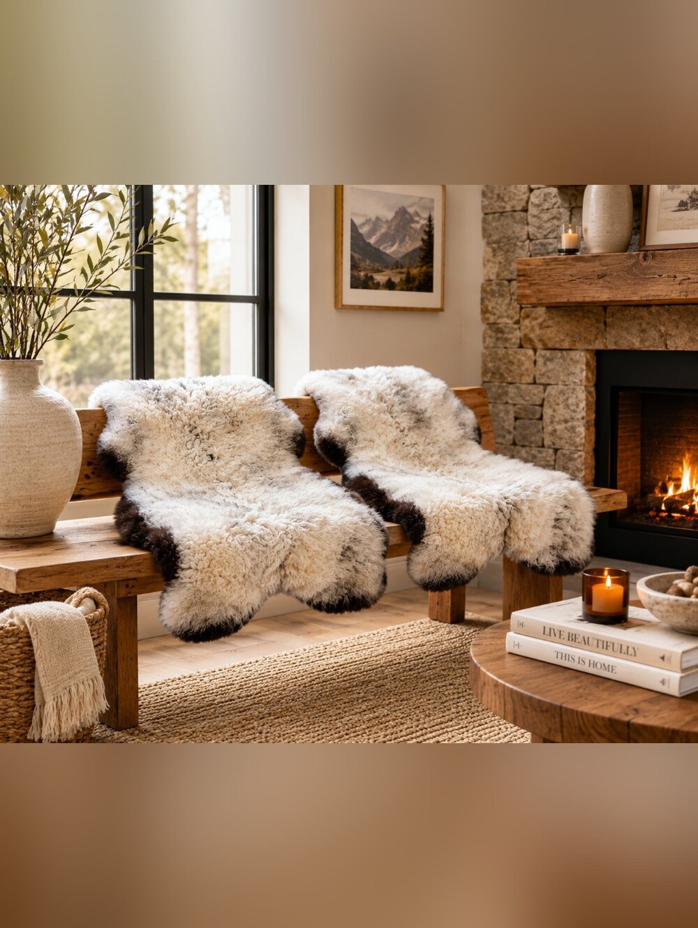Rare Light Gray Shorn Icelandic Sheepskin